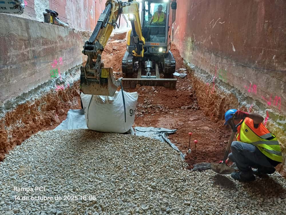 14 de octubre de 2025. Fase 1 construcción del nuevo depósito de prevención contra incendios