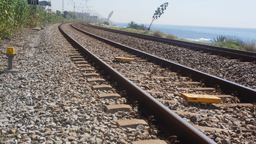 Balizas del sistema ERTMS entre Hospitalet y Mataró