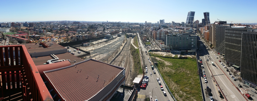 Panorama of Chamartín station's surroundings