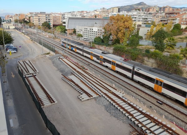 Diciembre de 2022. Obras de infraestructura en la estación de Sant Feliu