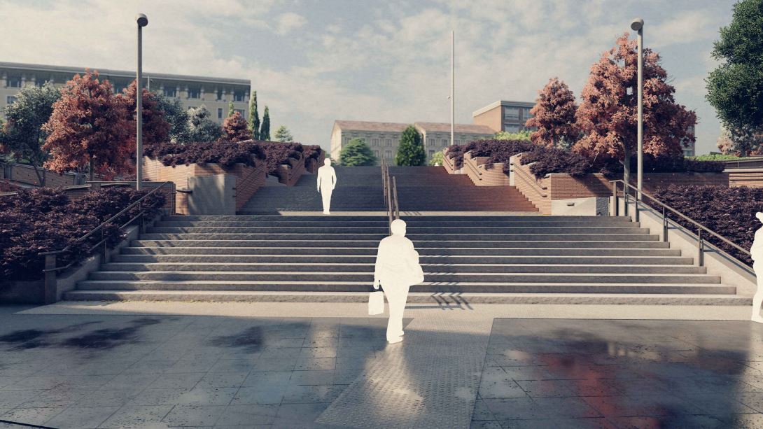 Infografía detalle del acceso a la Marquesina histórica de Puerta de Atocha.
