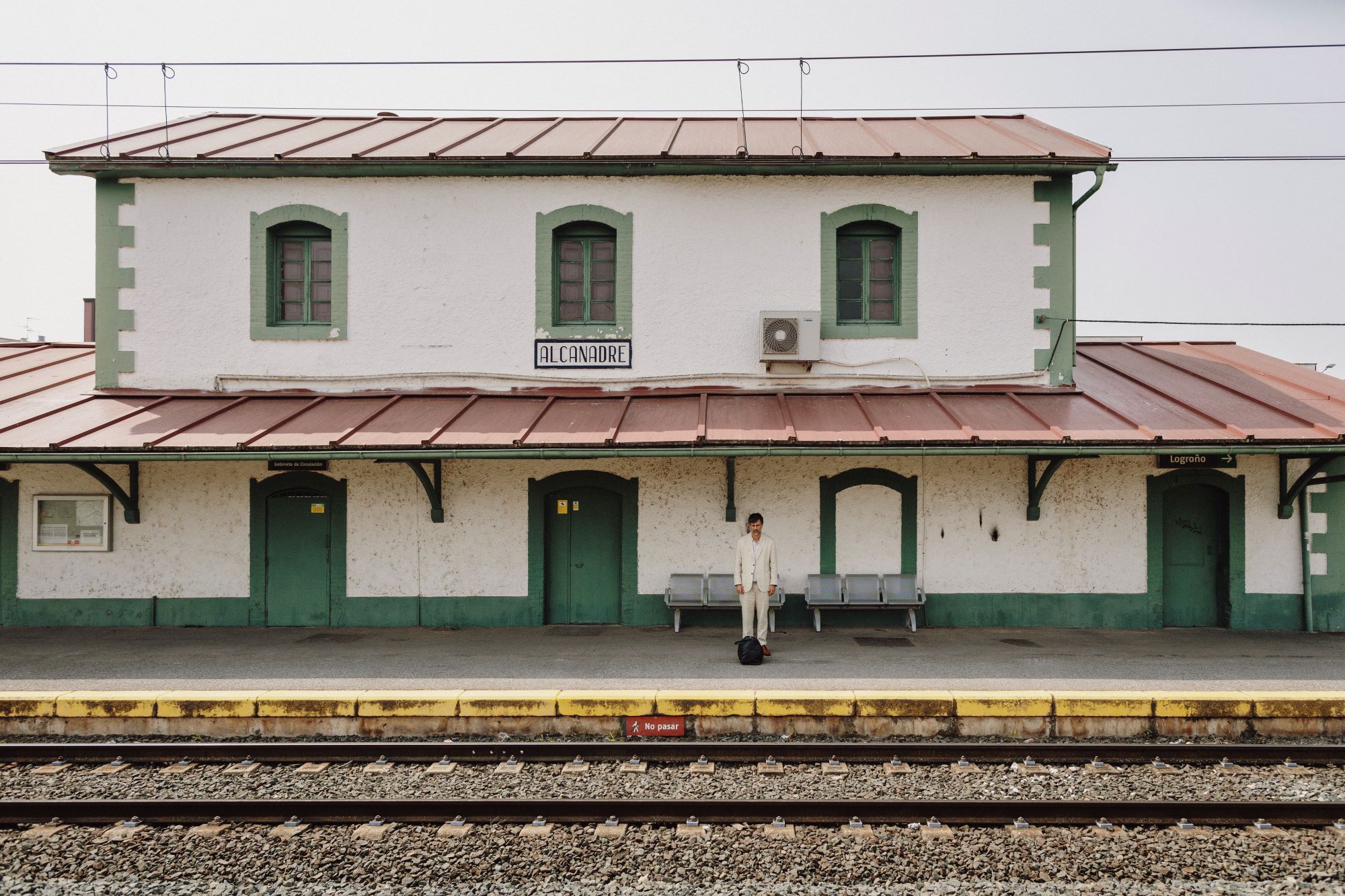 Imagen de la película "La buena suerte" en la estación de Adif de Alcanadre