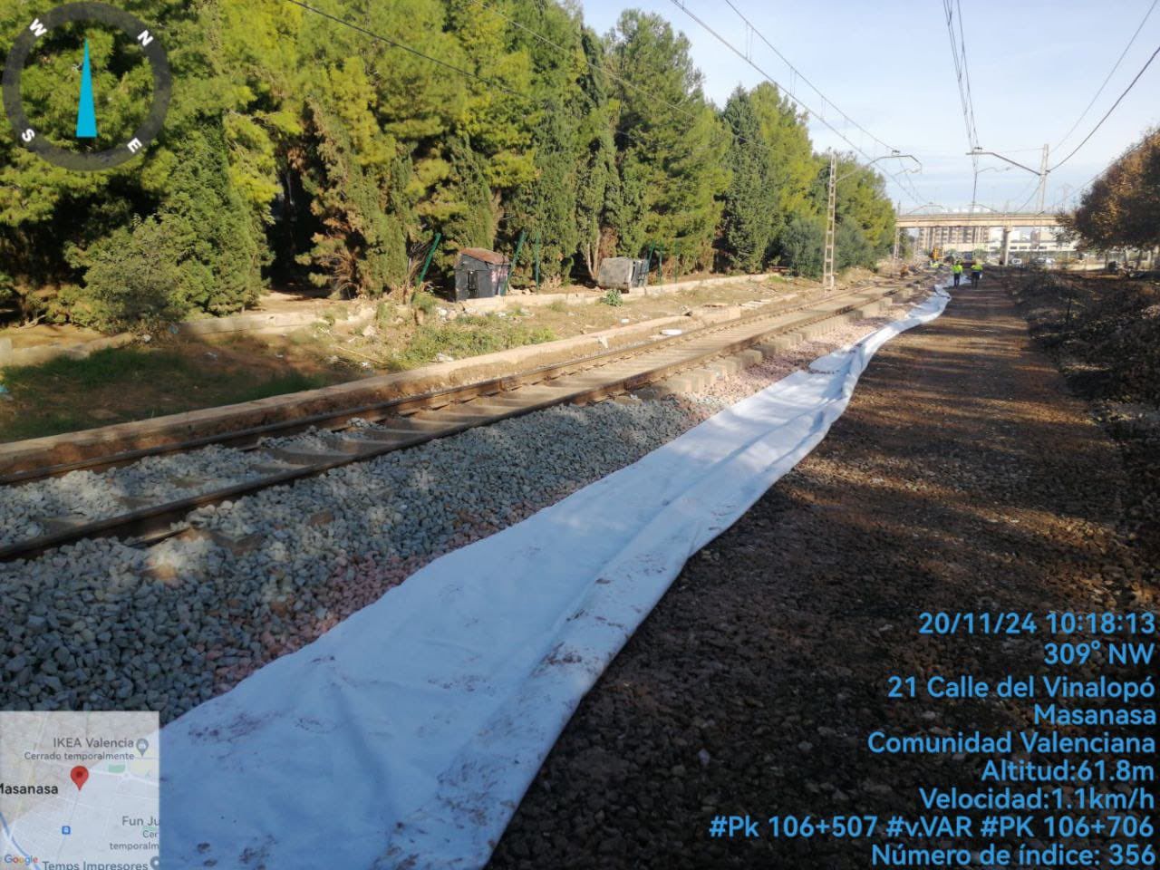 20.11.2024 Red convencional: Ya están reconstruidas las vías en el tramo común de las líneas C1 y C2 de Cercanías de Valencia.