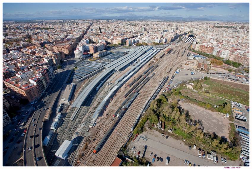 Estación Valencia Joaquín Sorolla, vista aérea