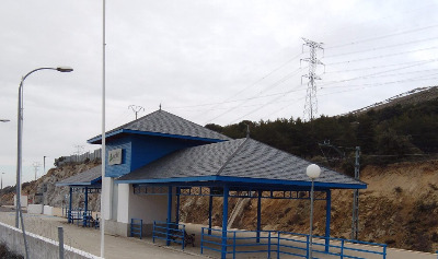 Estación de Los Ángeles De San Rafael. Vista marquesina desde andenes.
