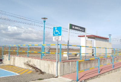 Estación de Amusco. Vista marquesina desde andenes.