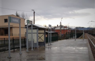 Estación de Villadepalos. Vista marquesina desde andenes.