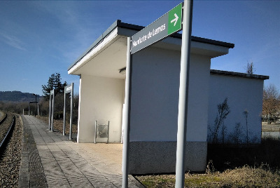 Estación de Pedrelo-Céltigos. Vista marquesina desde andenes.