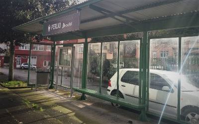 Estación de Perlío. Vista marquesina desde andenes.