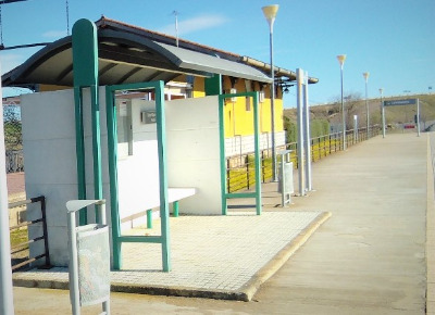 Estación de Campanario. Vista marquesina desde andenes.
