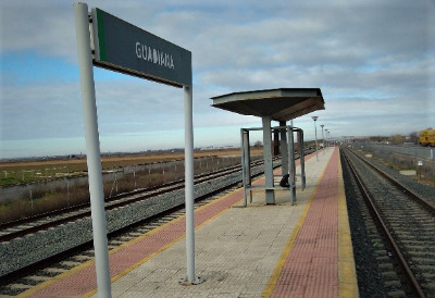 Estación de Guadiana. Vista marquesina desde andenes.