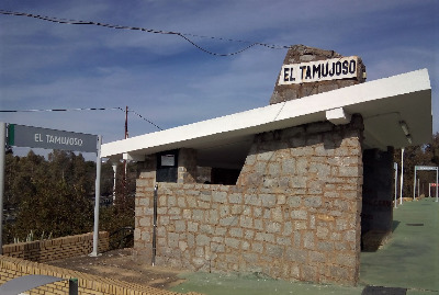 Estación de El Tamujoso. Vista marquesina desde andenes.