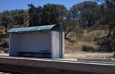 Estación de El Cobujón. Vista marquesina desde andenes.