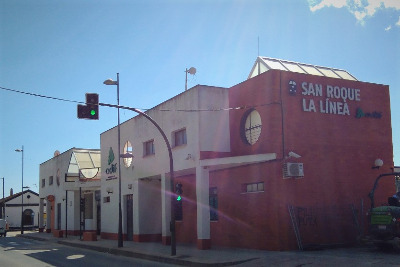 Estación de San Roque-La Línea. Vista fachada lateral desde exterior.