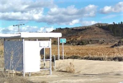 Estación de Castillejo Del Romeral. Vista marquesina desde exterior.