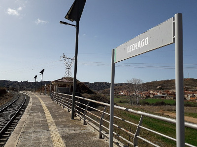 Estación de Lechago. Vista marquesina desde andenes.