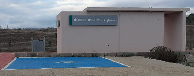Estación de Rubielos De Mora. Vista marquesina desde exterior.
