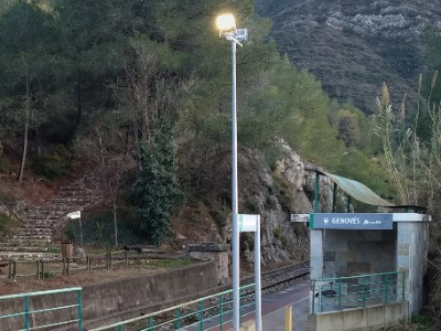 Estación de Genovés. Vista marquesina desde andenes.