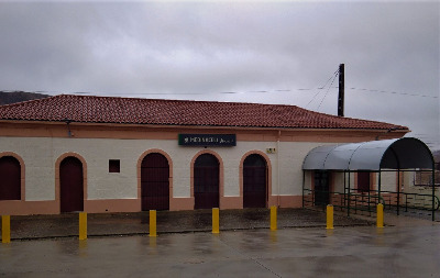 Estación de Medinaceli. Vista fachada principal desde exterior.