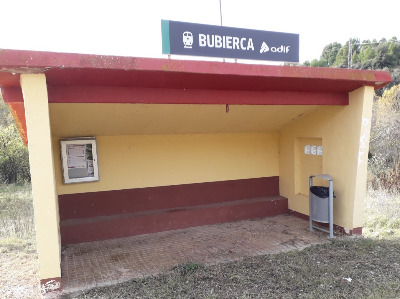 Estación de Bubierca. Vista marquesina desde andenes.