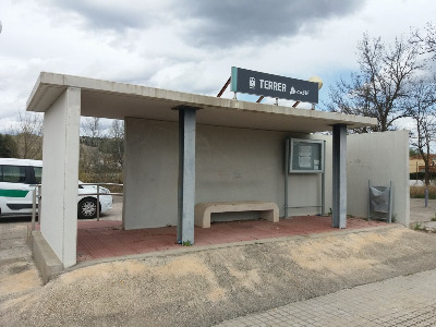 Estación de Terrer. Vista marquesina desde andenes.