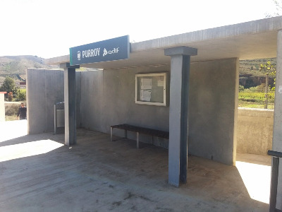 Estación de Purroy. Vista marquesina desde exterior.