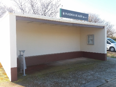 Estación de Plasencia De Jalón. Vista marquesina desde andenes.