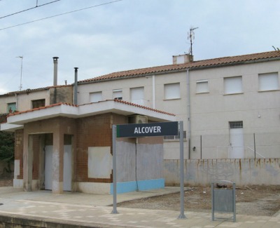 Estación de Alcover. Vista marquesina desde andenes.