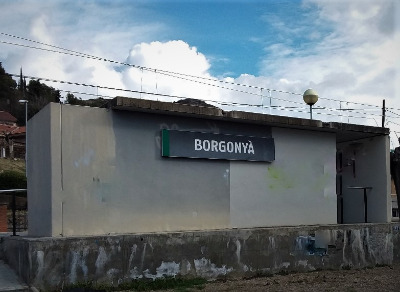 Estación de Borgonyà. Vista marquesina desde exterior.