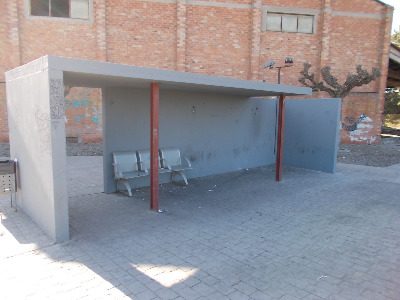 Estación de Golmés. Vista marquesina desde exterior.