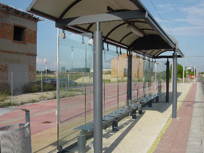 Estación de Castellnou De Seana. Vista marquesina desde andenes.