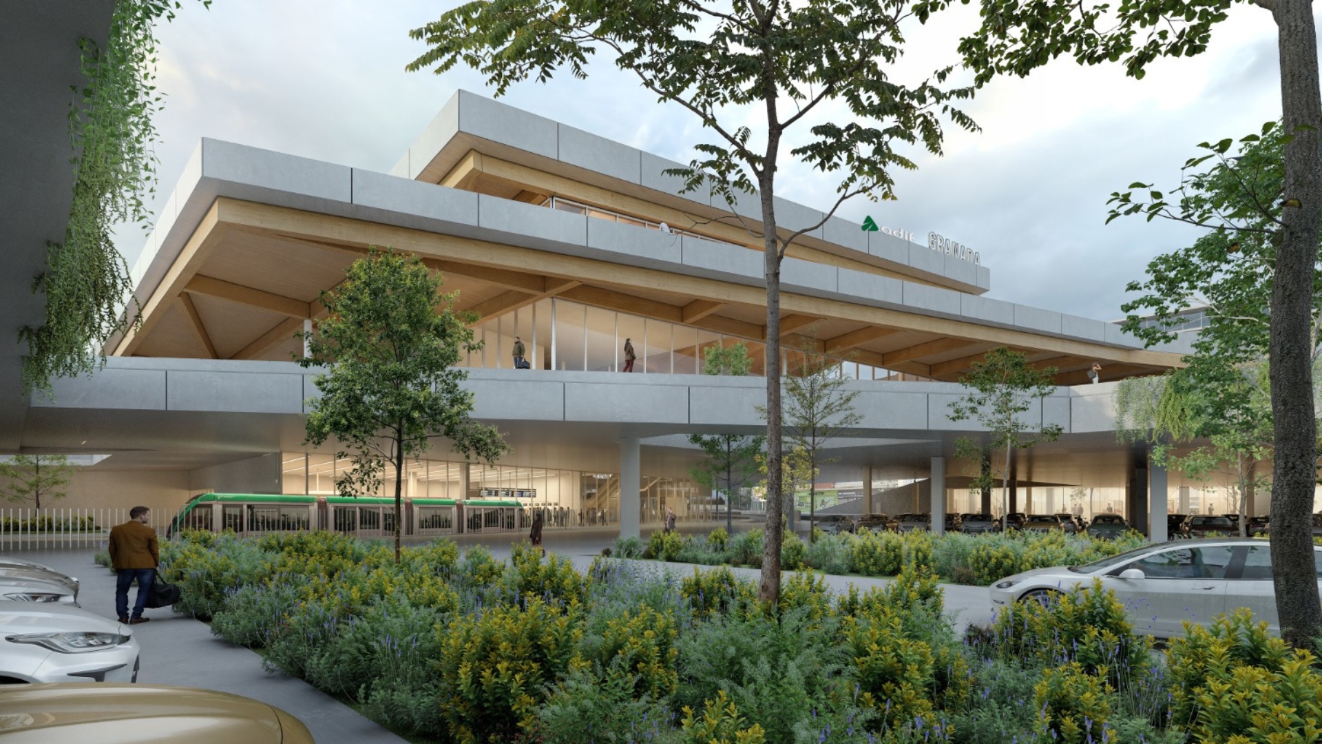 La arquitectura de la nueva estación integra vegetación, espacios abiertos y recorridos peatonales para reforzar su conexión con el entorno.