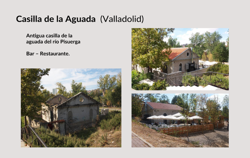 Antiga Casilla de la Aguada (Valladolid) convertida en bar restaurant. Diapositiva de presentació.