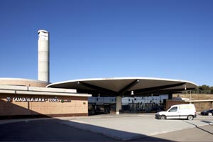 Estación de Guadalajara Yebes. Vista desde el exterior.