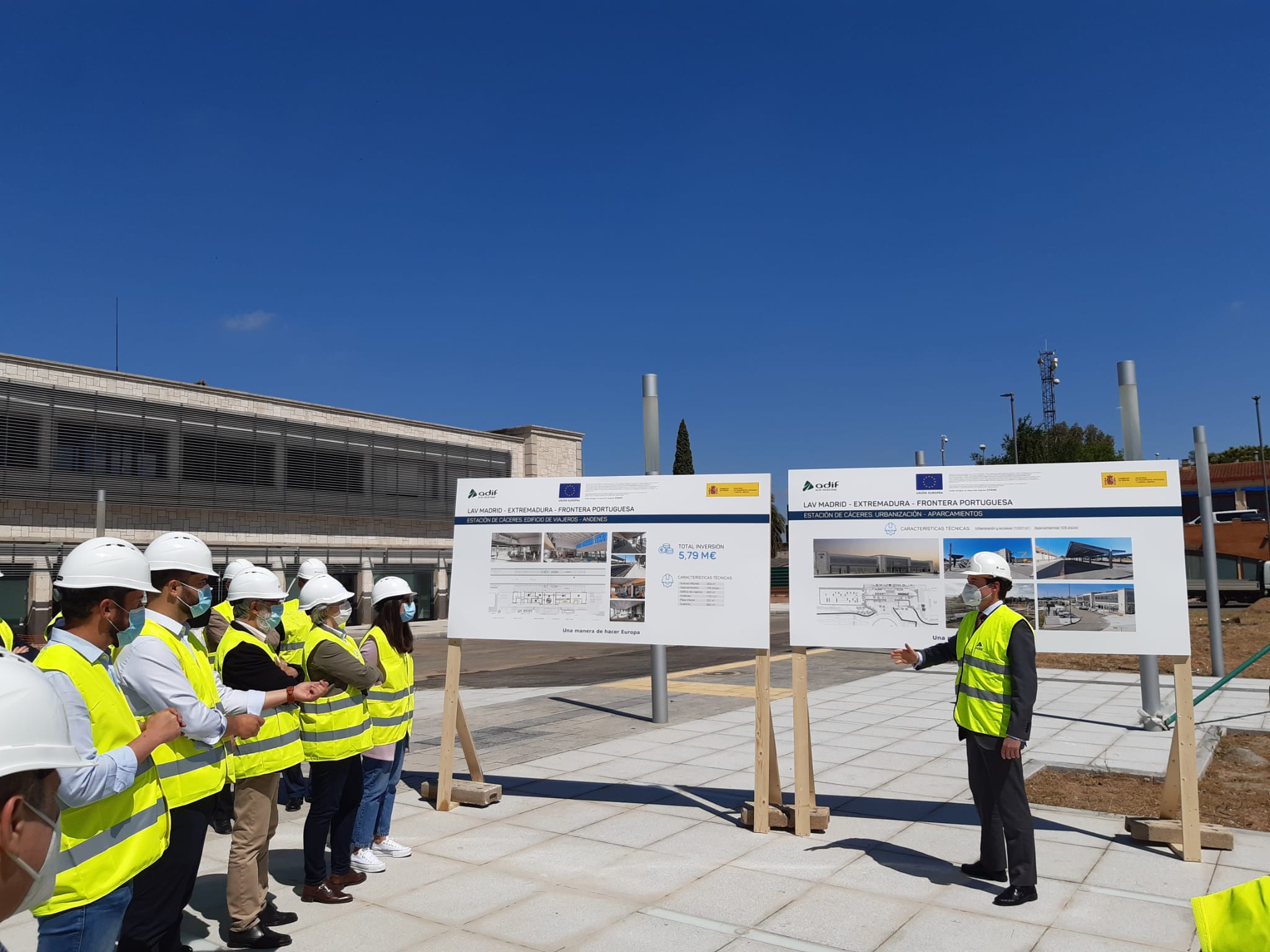 Visita obras estación de Cáceres